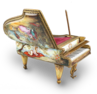 Antique gilt metal and pictorial enamel grand piano-form Musical Box