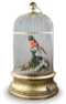 Large single antique singing bird-in-cage, by Phallibois