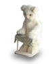 A vintage white cat ironing automaton, by Roullet & Decamps