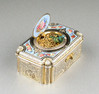 Antique silver-gilt and enamel singing bird box, by Charles Bruguier