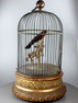 Antique large single singing bird-in-cage, by Jean Phalibois