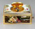 Fine vintage Viennese enamel and gilt metal singing bird box, by Karl Griesbaum