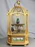 Museum-standard ormolu-bronze and Sevres-plaques double singing birds-in-cage, by Bontems