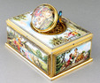 Fine vintage Viennese enamel and gilt metal singing bird box, by Karl Griesbaum