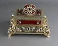 Silver gilt, enamel, pearl and noir garnet-mounted singing bird box