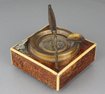 Vintage burr-yew and bone musical automaton ashtray, by Thorens