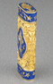 Tooled gilt metal and enamel cigarette lighter, by Cartier