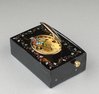 Antique Tortoiseshell and mother-of-pearl inlaid singing bird box