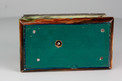 Finely painted antique sarcophagus-form wooden singing bird box, by E. Flajoulot retailed by Juvenia