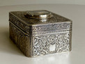 Engraved silver-gilt and painted ivorine pictorial study singing bird box,  Early-period Karl Griesbaum