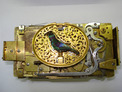 Antique silver-gilt, tri-tone enamel and pictorial enamel singing bird box, by Jacques Bruguier