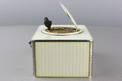  Silver and full cream guilloche enamel singing bird box