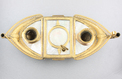 Palais Royal musical double inkwell, modeled as an early Venetian gondola