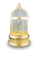 Small single singing bird-in-cage, by Bontems