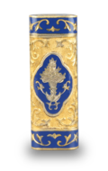 Tooled gilt metal and enamel cigarette lighter, by Cartier