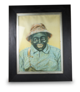 Antique expression-changing portrait picture automaton of a black farmer, by Hoyt