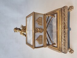 A Rare Palais Royal Musical Automaton Organ Grinder in Gilt Bronze and Mother-of-Pearl Jewellery box