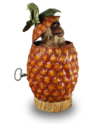 Monkey-in-pineapple musical automaton, by Roullet & Decamps