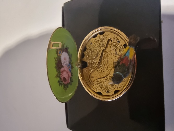 Gold and Tortoiseshell Singing Bird Box by Rochat