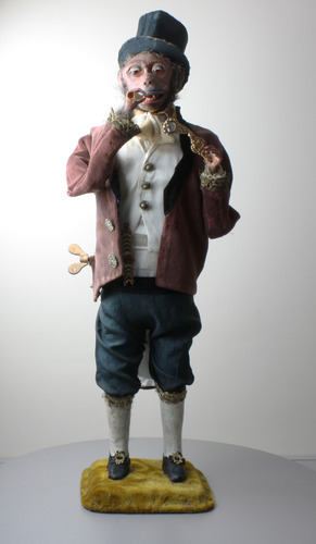 Antique standing monkey smoker automaton, by Gustave Vichy