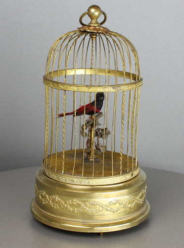 A small singing bird-in-cage, by Bontems