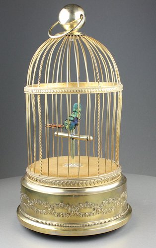 Small singing bird-in-cage, by Bontems