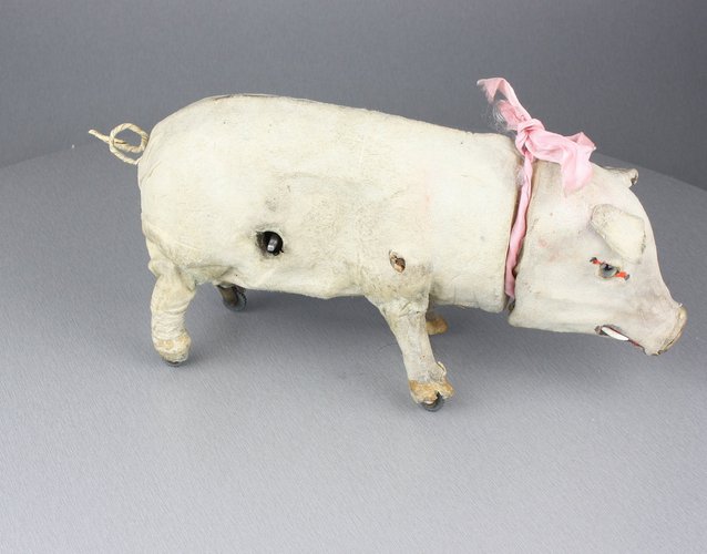 Antique walking and squealing hog automaton, by Roullet & Decamps