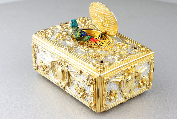 Antique Fusee Singing Bird Box by Omer LeGrand