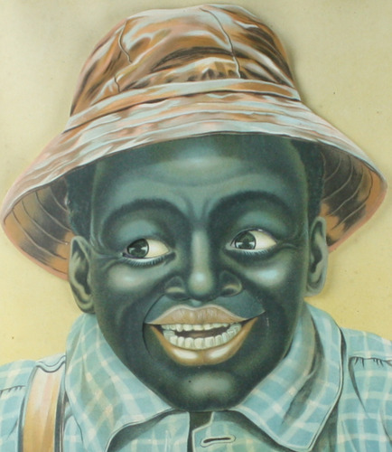 Antique expression-changing portrait picture automaton of a black farmer, by Hoyt