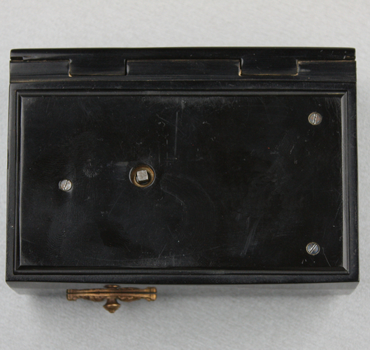 Antique Composition tortoiseshell and gilt metal singing bird box