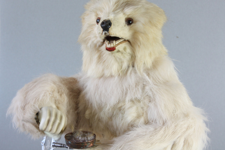 Very rare antique polar bear bubble-blowing automaton, by Roullet & Decamps