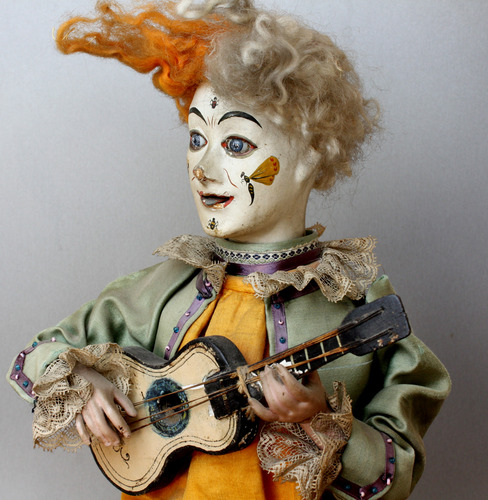 Antique Guitar playing Clown musical automaton, by Leopold Lambert